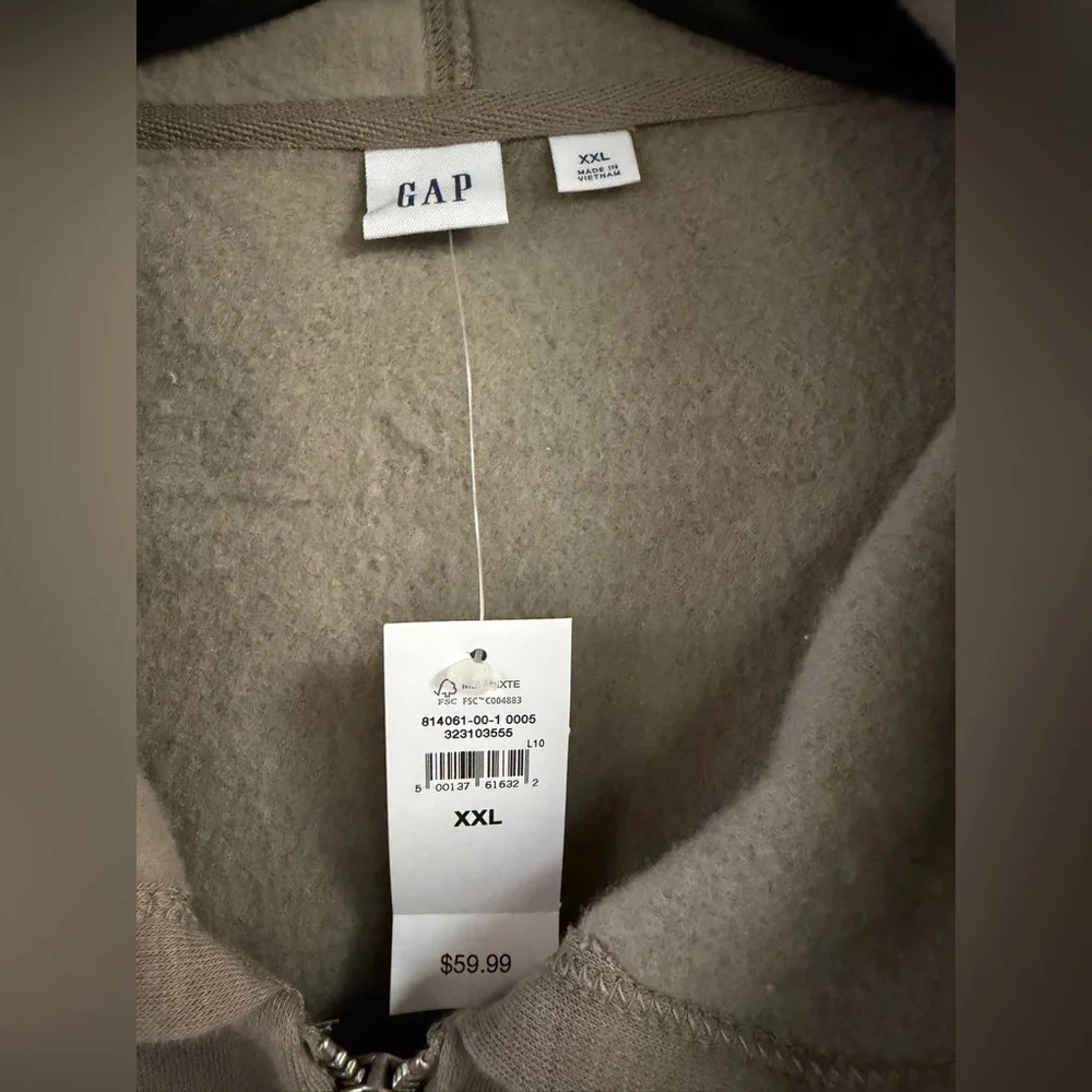 NWT Gap Athletic Dept Taupe Hoodie Size XXL - Picture 4 of 5